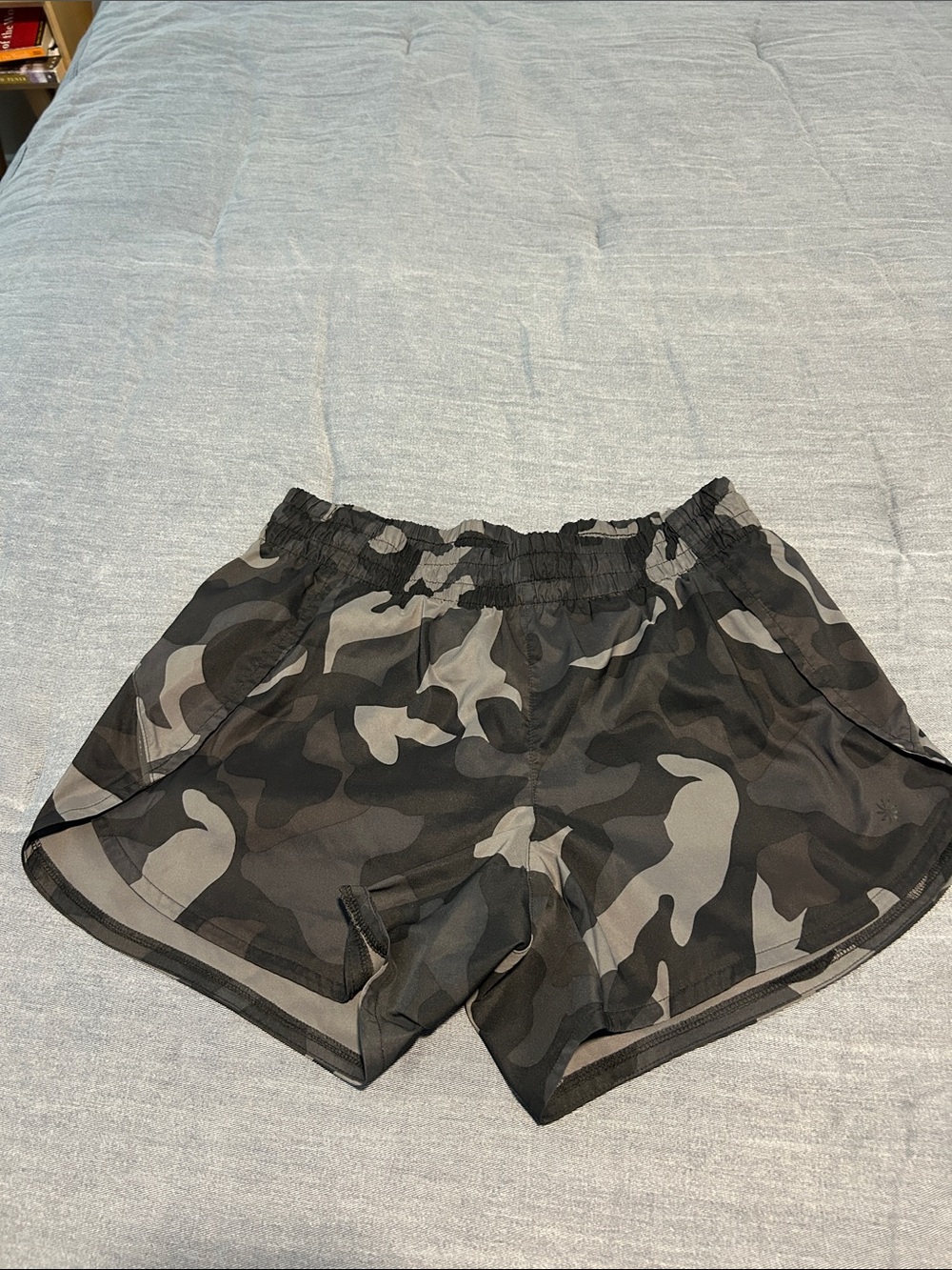 Athleta Black & Gray Camo Athletic Shorts
